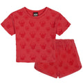 Minnie Mouse Girls' Loop Terry T-Shirt and Shorts Set Hearts Red