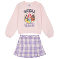 Disney Princess Girls' Sweatshirt and Plaid Pleated Skirt Set Princesses Purple
