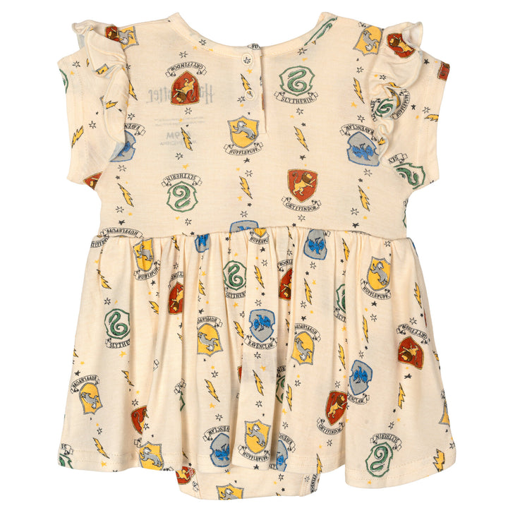 Harry Potter Baby Girls' One Piece Bodysuit Dress White Multi