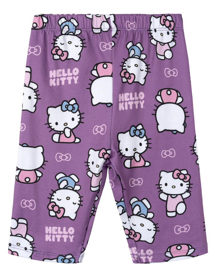 Hello Kitty Girls' 2-Piece T-Shirt and Bike Shorts Set Mulberry
