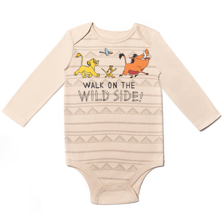 Disney Lion King 5-Pack Long Sleeve Bodysuits Simba Orange Multi