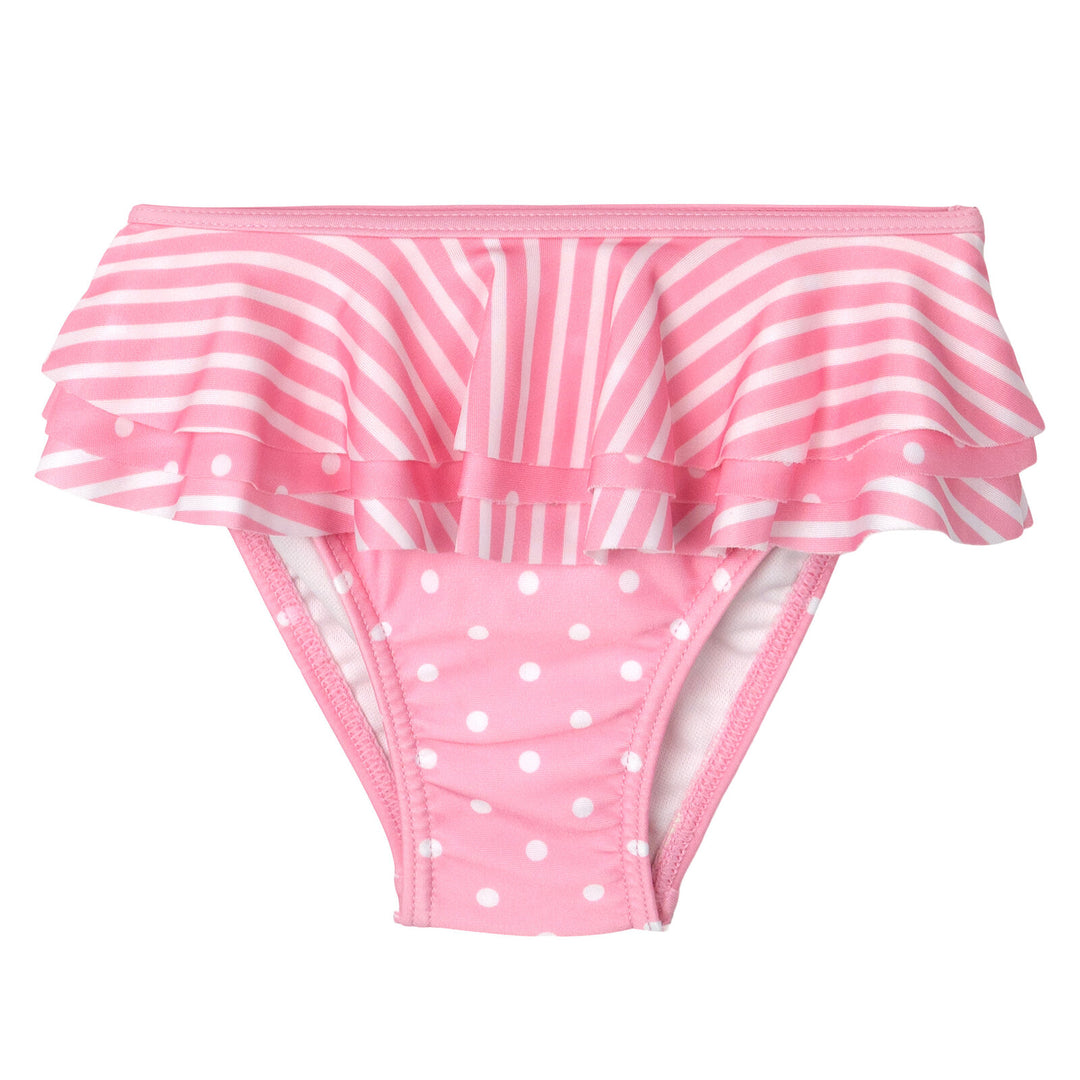 Minnie Mouse Girls' Swimwear 2-Piece Rash Guard and Bikini Set Pink Polka Dot