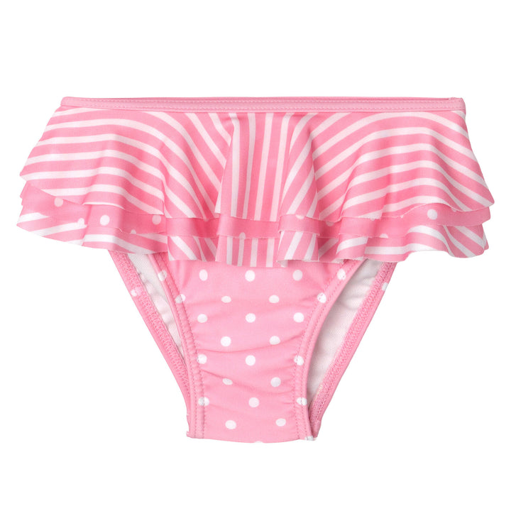 Minnie Mouse Girls' Swimwear 2-Piece Rash Guard and Bikini Set Pink Polka Dot