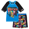 LEGO Fortnite Boys' Short Sleeve Rash Guard and Swim Trunks Set Blue