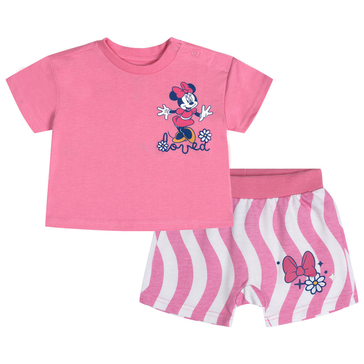 Minnie Mouse Baby Girls' 2-Piece T-Shirt and Shorts Set Pink