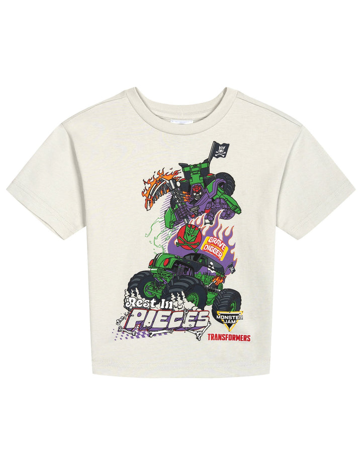 Monster Jam Transformers Boys' 3-Pack Short Sleeve Cotton T-Shirts Multi
