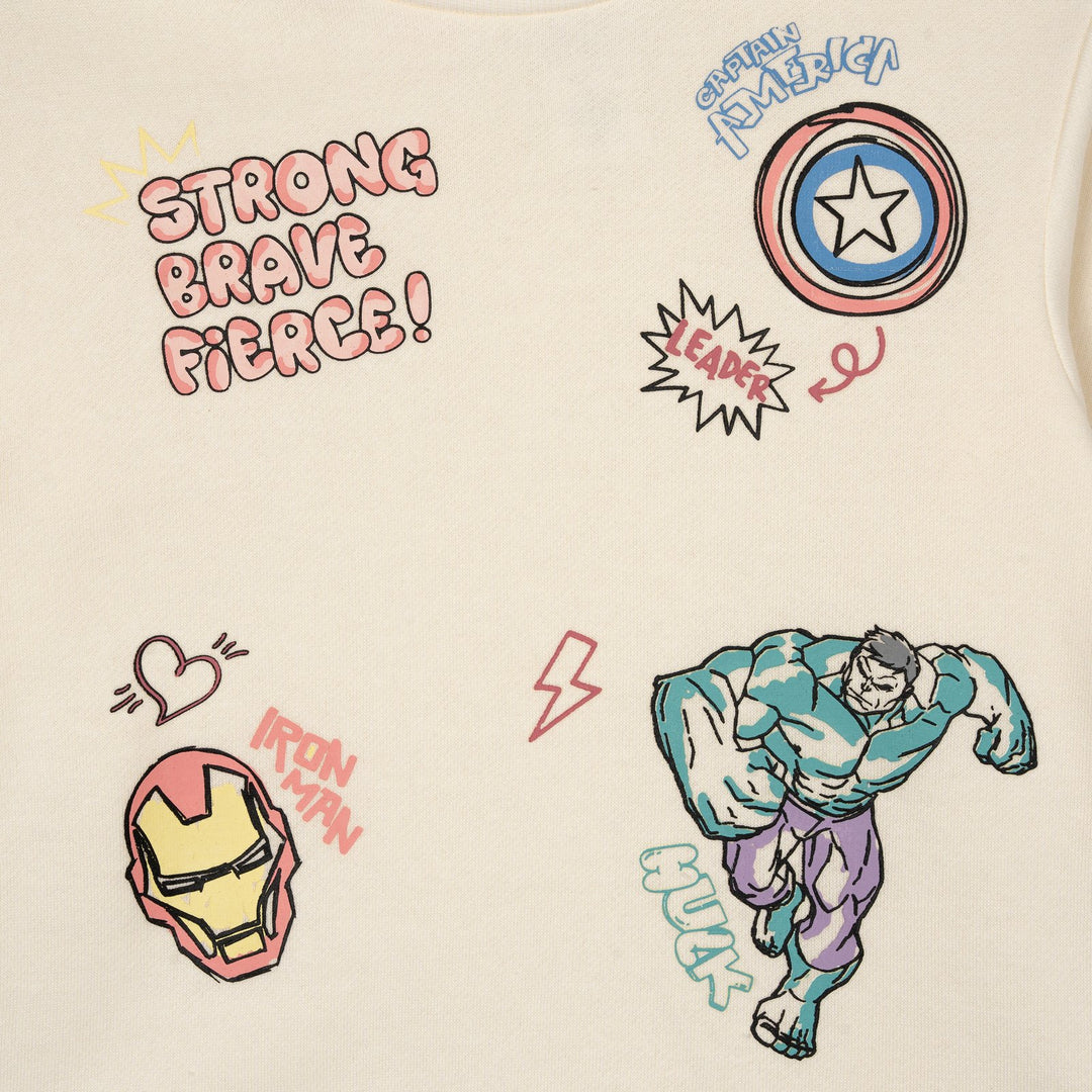 Marvel Comics Girls' Sweatshirt and Fleece Pants Set Tusk Pink Avengers