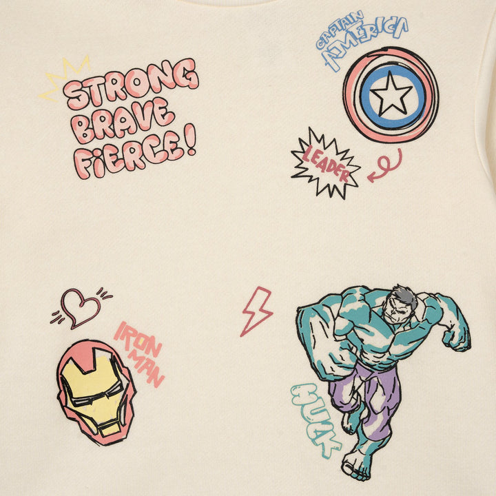 Marvel Comics Girls' Sweatshirt and Fleece Pants Set Tusk Pink Avengers