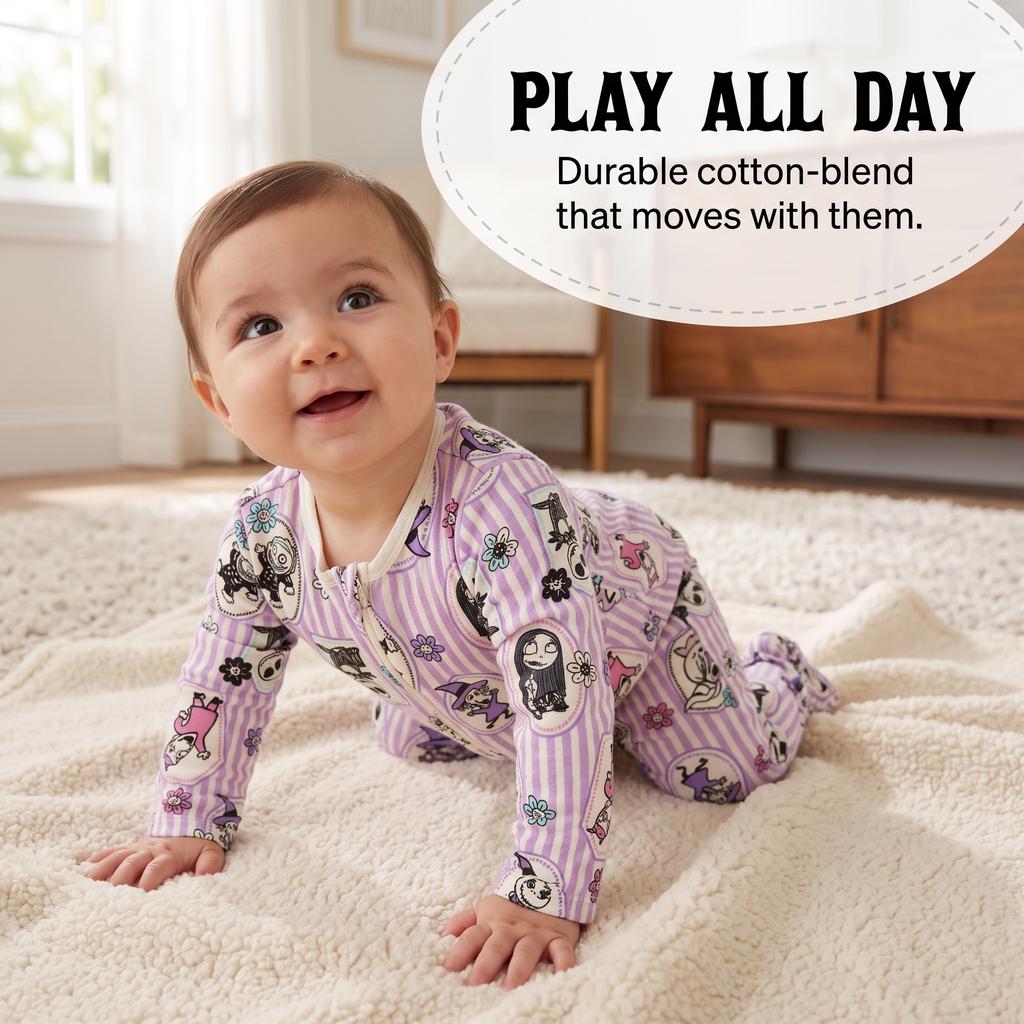 Nightmare Before Christmas 2-Pack Footed Sleep N' Play Jack Sally Purple