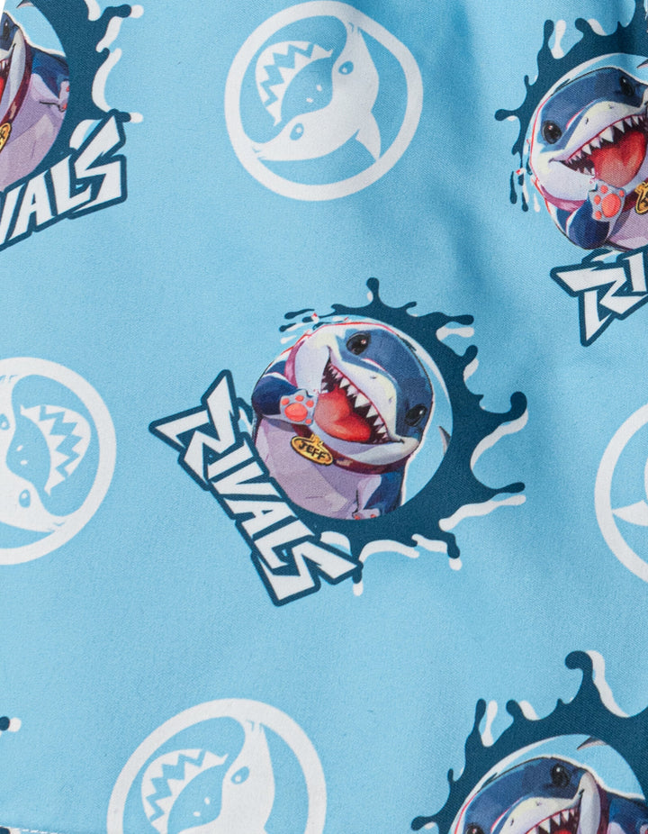 Marvel Rivals Jeff Boys' 2-Piece Rash Guard and Swim Trunks Set Landshark Navy