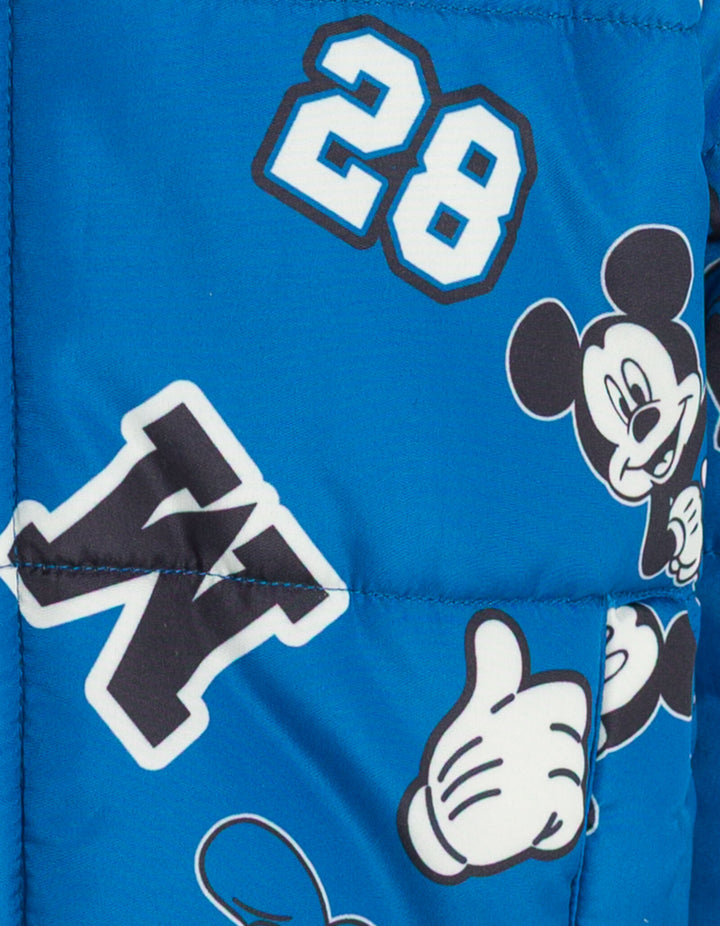 Disney Mickey Mouse Boys' Hooded Zip-Up Puffer Coat Navy