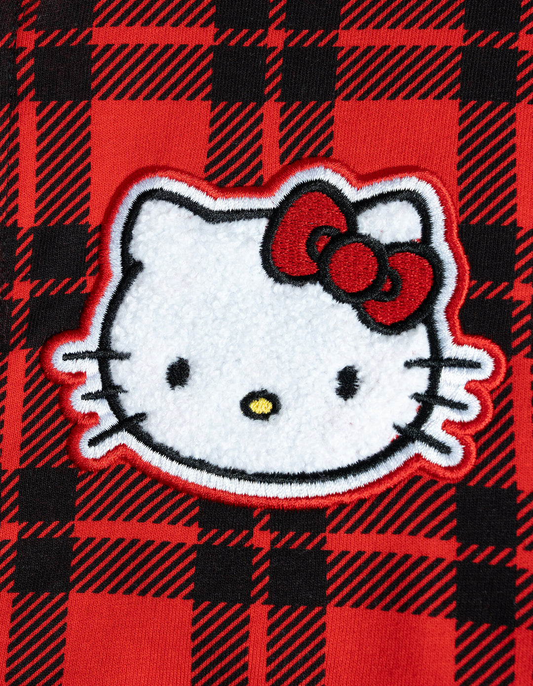 Hello Kitty Girls' Varsity Bomber Jacket Red Plaid