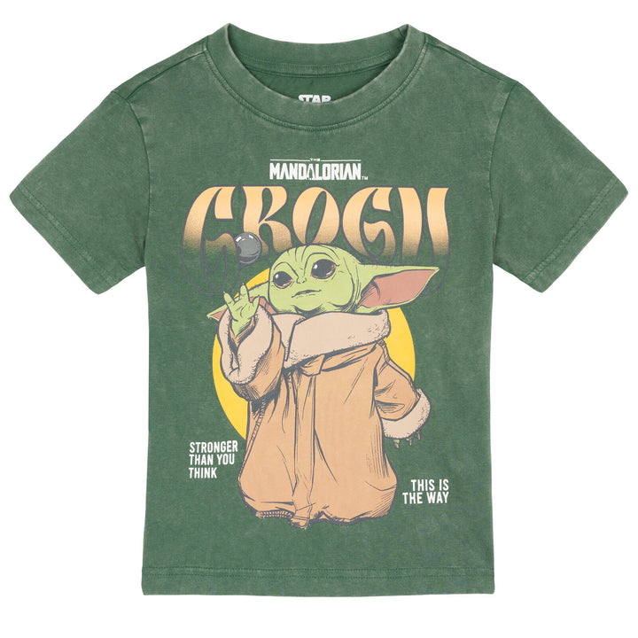 Star Wars The Mandalorian Grogu Boys' Short Sleeve T-Shirt Mineral Green