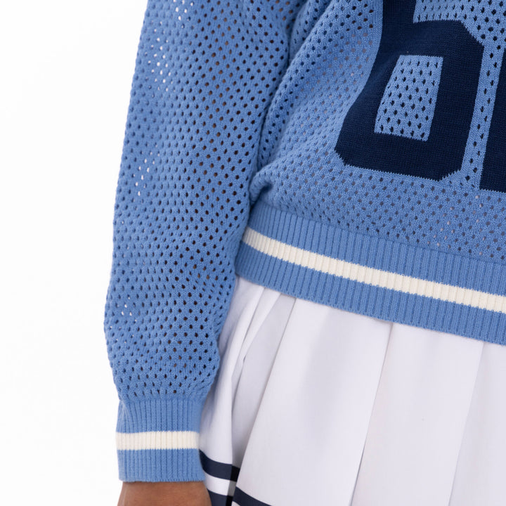 Lilo & Stitch Women's V-Neck Knit Sweater Light Blue