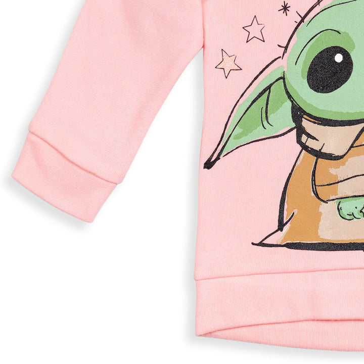 Star Wars The Mandalorian Grogu Girls' Fleece Hoodie and Leggings Set Pink Green