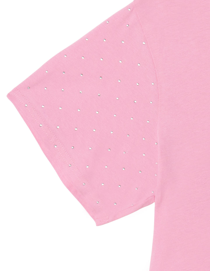 Wicked Glinda Women's Cropped Drop Shoulder T-Shirt Bon Bon Pink