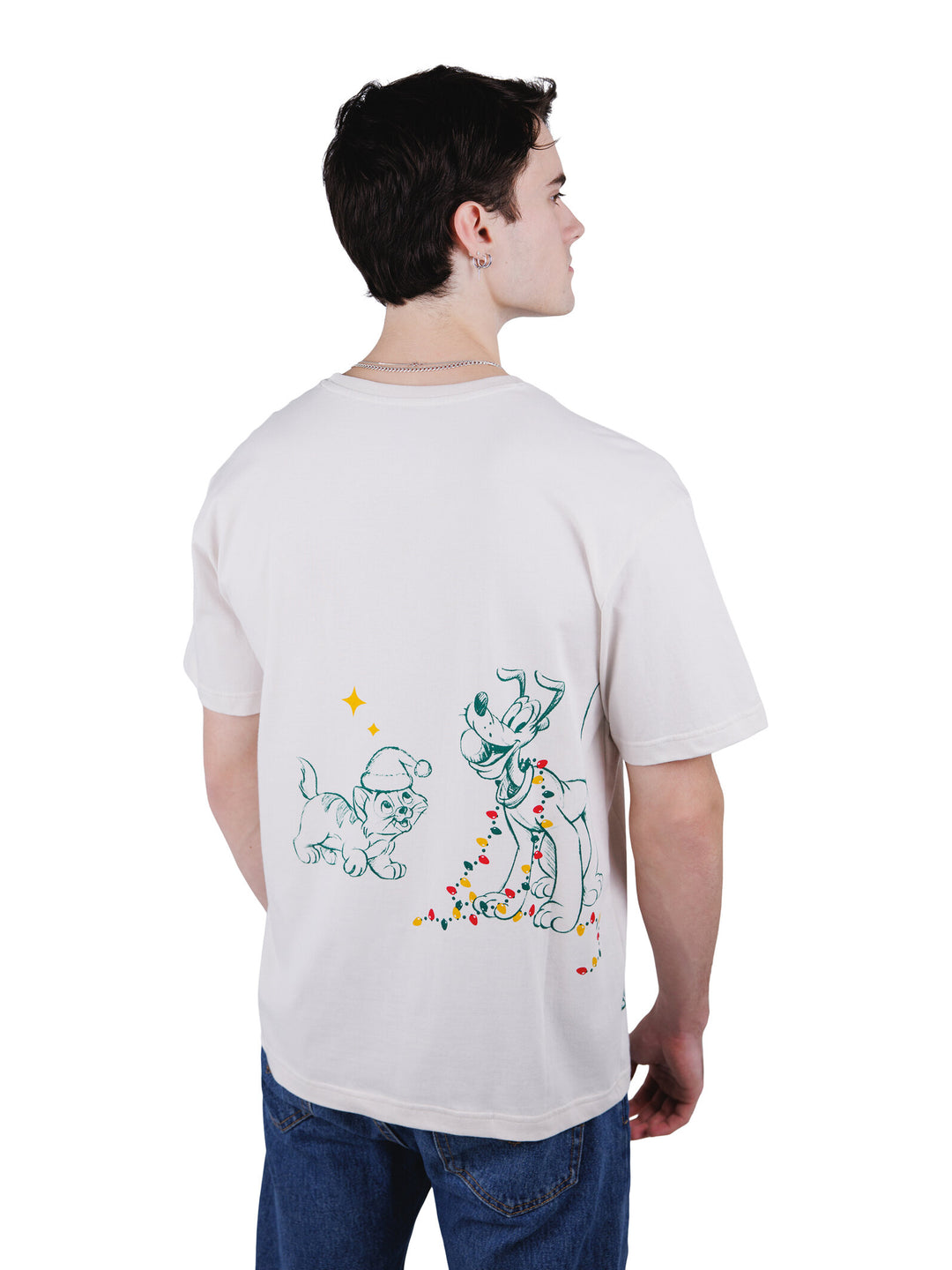 Disney Classics Adult Men or Women Holiday Short Sleeve T-Shirt Ivory