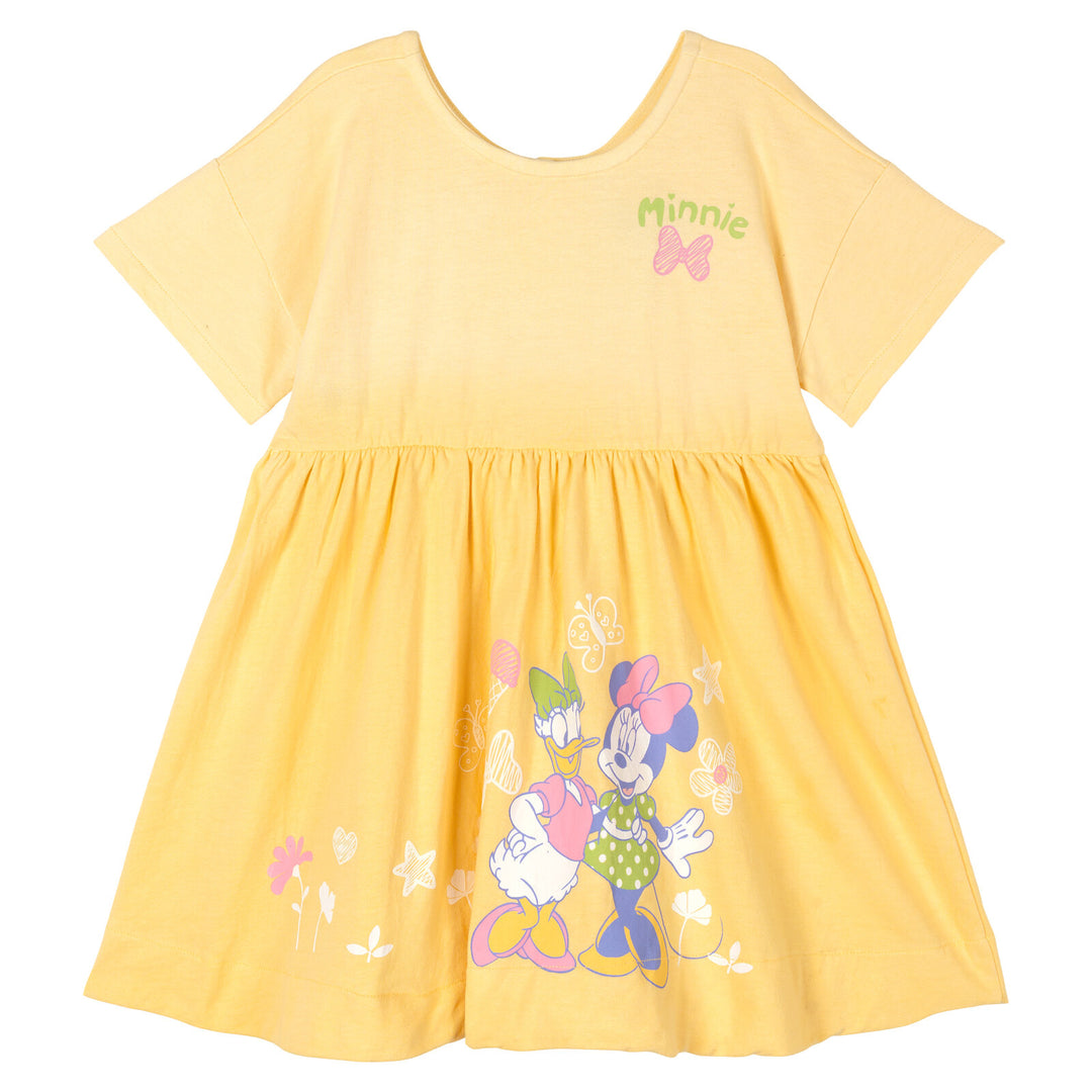 Minnie Mouse Girls' Short Sleeve Skater Dress Daisy Ombre