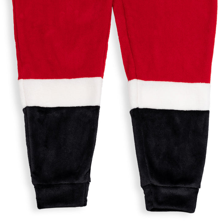 Dreamwave Santa Adult Men or Women Christmas Fleece Hooded One Piece Pajama Red