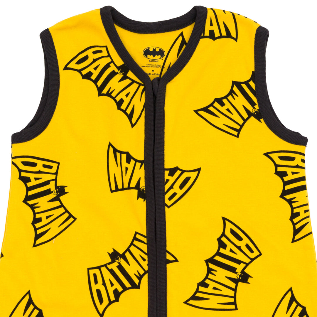 DC Comics Justice League Batman Sleeveless Sleep Sack Set Black Yellow