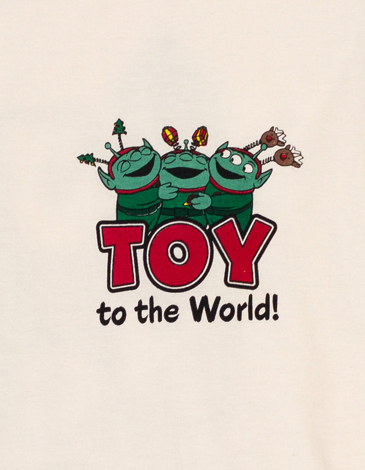 Disney Toy Story Men's Holiday Short Sleeve T-Shirt Oatmeal