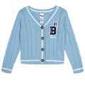 Bluey Girls' Varsity Cardigan Sweater Light Blue