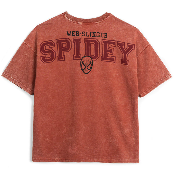 Marvel Spider-Man Men's Short Sleeve T-Shirt Spiderman Rust Red