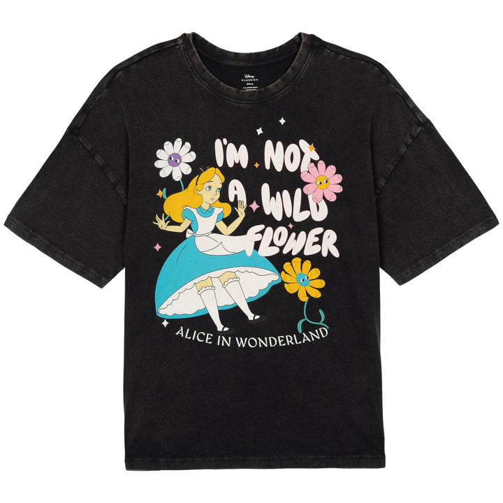 Disney Alice in Wonderland Boys' Short Sleeve T-Shirt Black Wash