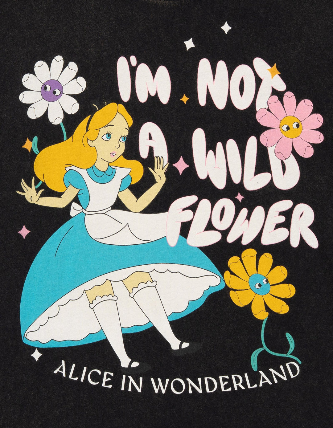 Disney Alice in Wonderland Short Sleeve T-Shirt Jet Black Wash