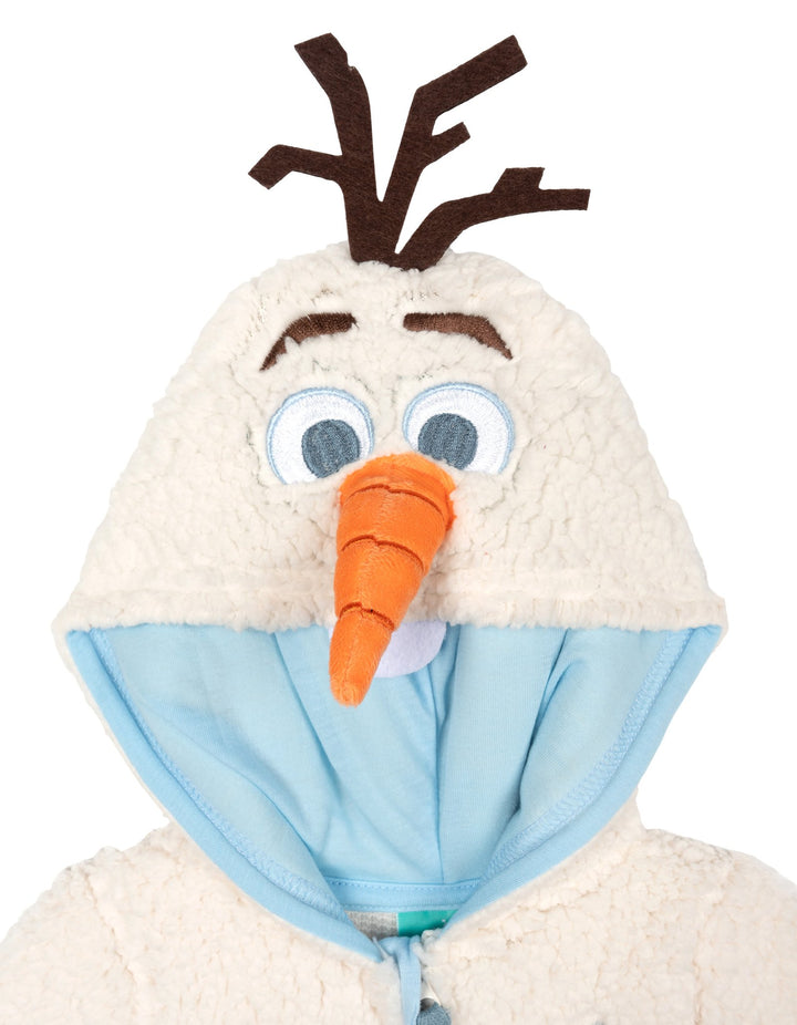 Frozen Olaf Baby Cosplay Fleece Hooded Jumpsuit White