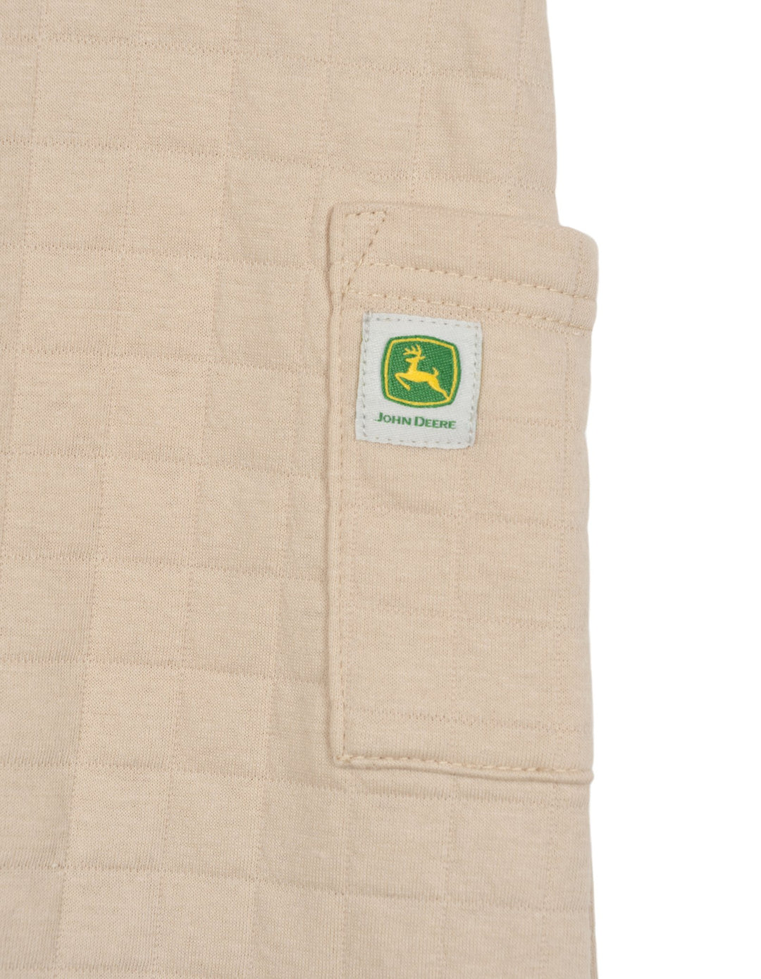 John Deere Baby Boys' 2-Piece Bodysuit and Overalls Set Khaki Cream