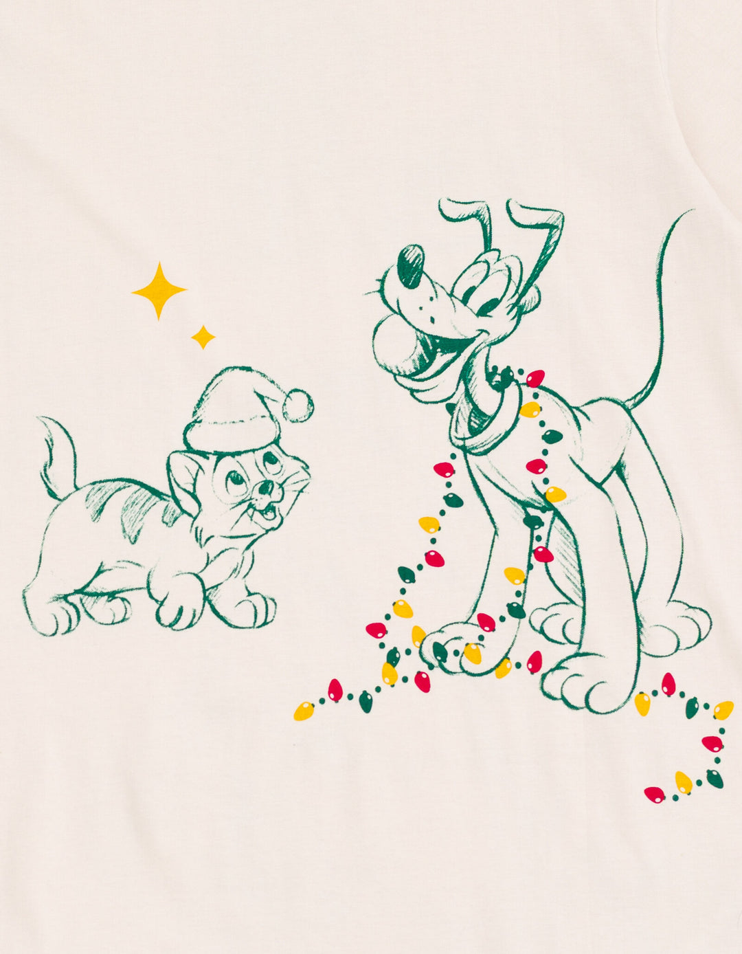 Disney Classics Adult Men or Women Holiday Short Sleeve T-Shirt Ivory