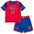 Marvel Spider-Man Boys' 2-Piece Rash Guard and Swim Trunks Set Sport Navy