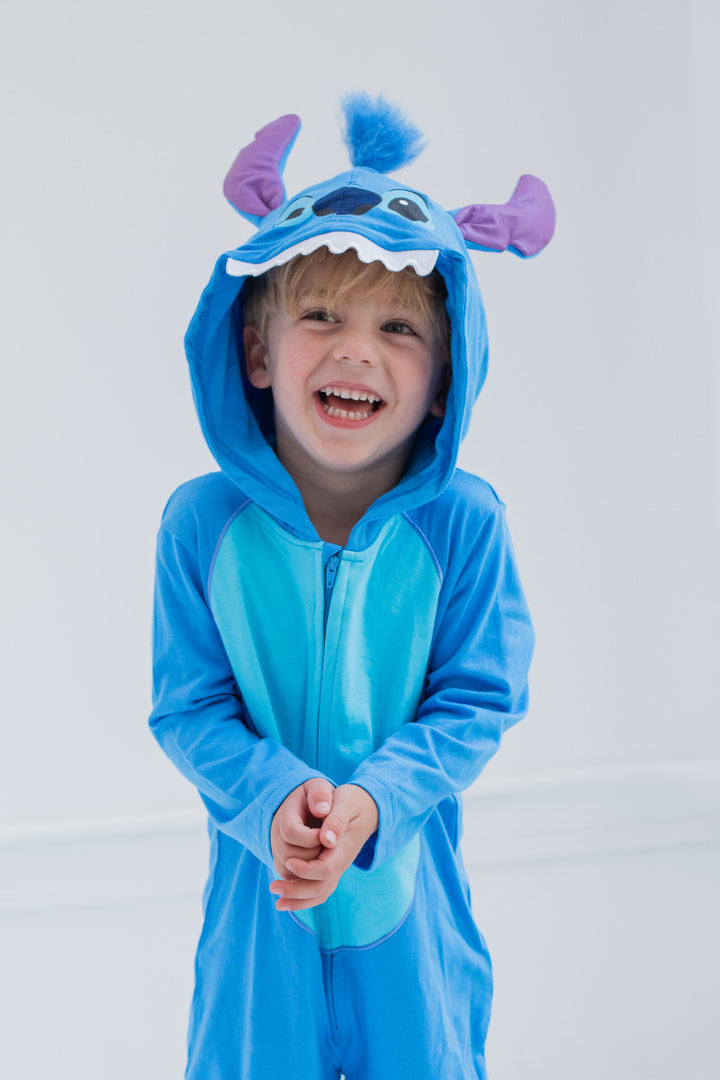 Lilo & Stitch Boys' Cosplay Hooded One Piece Blue