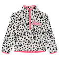 Barbie Girls' Half-Zip Fleece Pullover Sweatshirt Tusk White Pink