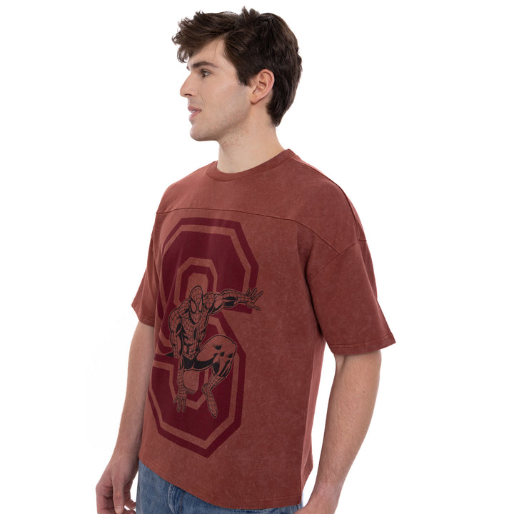 Marvel Spider-Man Men's Short Sleeve T-Shirt Spiderman Rust Red