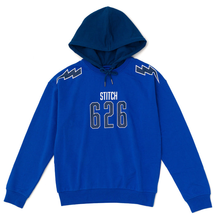Lilo & Stitch Men's French Terry Drop Shoulder Pullover Hoodie Royal Navy
