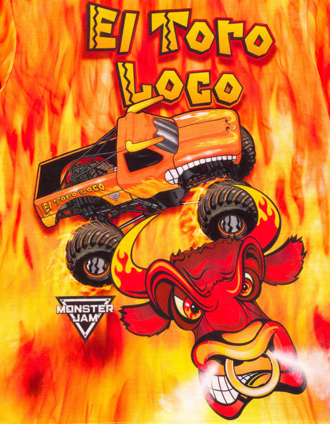 Monster Jam El Toro Loco Boys' 2-Piece Pajama Top and Pants Set Orange