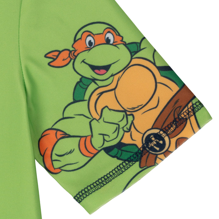 Teenage Mutant Ninja Turtles 2-Piece Rash Guard and Swim Trunks Set Navy Green