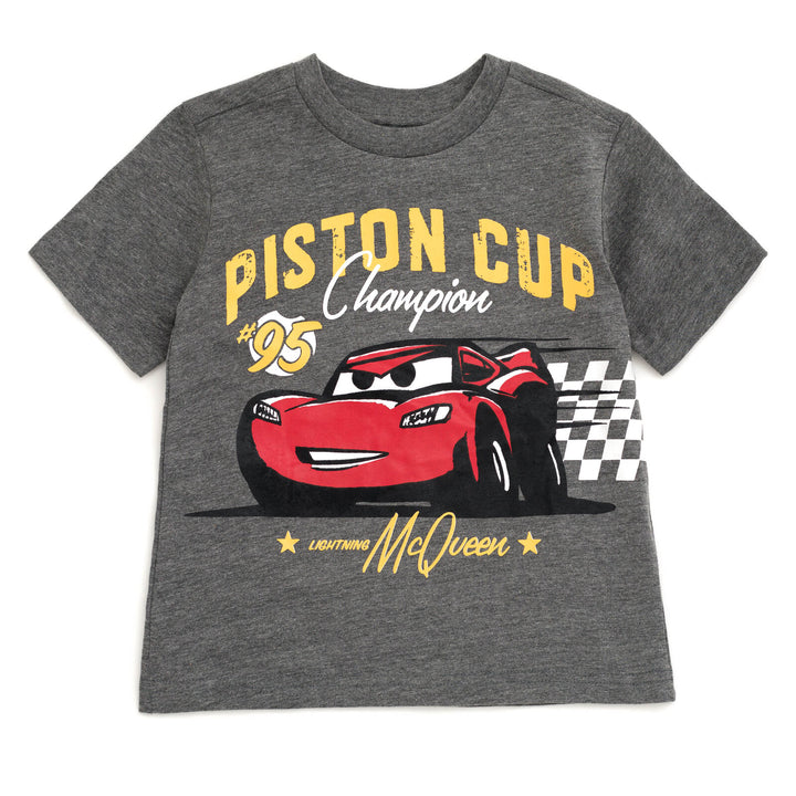 Cars Lightning McQueen Racing 2-Piece T-Shirt and Shorts Set Gray Red
