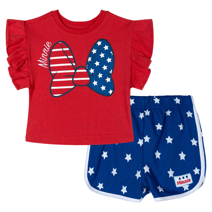 Minnie Mouse Girls' 2-Piece T-Shirt and Shorts Set Red Blue