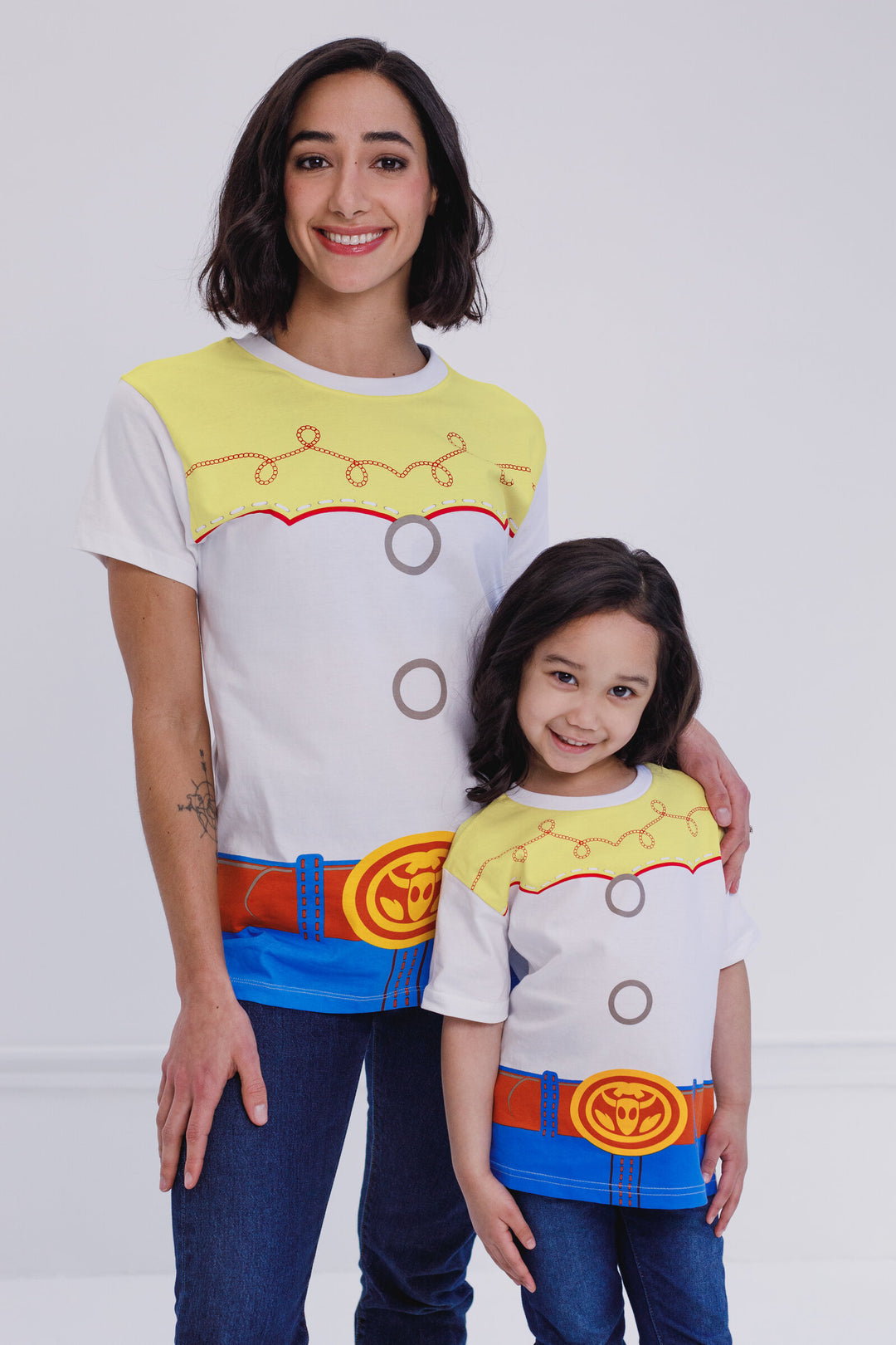 Disney Toy Story Matching Family Cosplay Short Sleeve T-Shirt Jessie White Blue