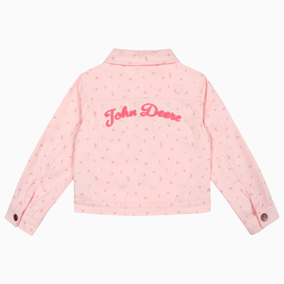 John Deere Toddler Girls' Denim Jacket Pearl Pink Floral