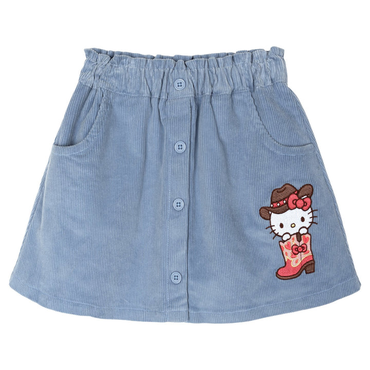 Hello Kitty Girls' Long Sleeve Tee and Corduroy Skirt Set Pink Blue