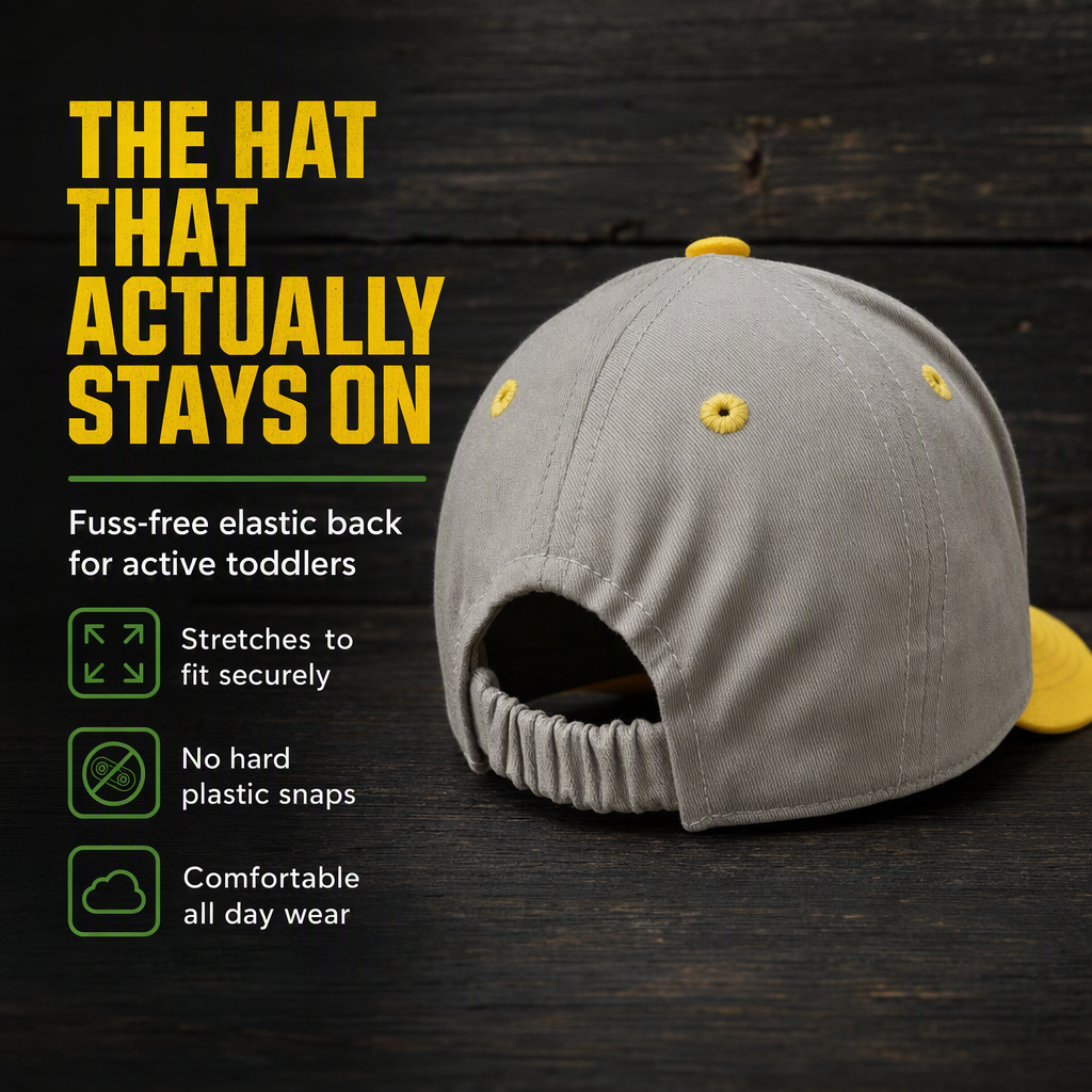 John Deere Toddler Boys' Strapback Baseball Cap Cool Grey Yellow