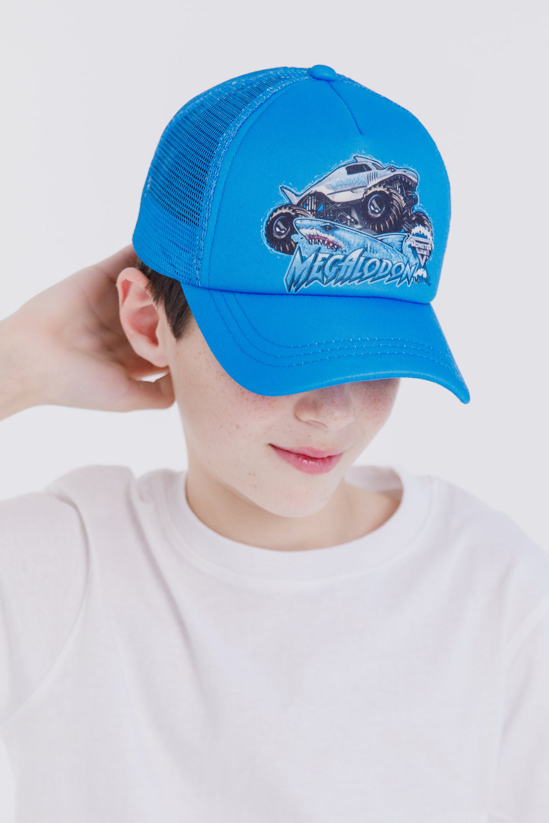 Monster Jam Megalodon Boys' Strapback Baseball Cap Blue