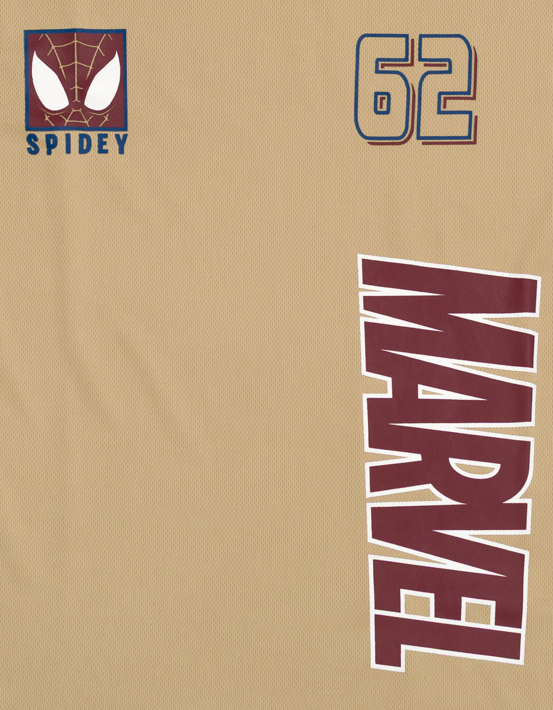 Marvel Spider-Man Men's Athletic Jersey Shirt  V-neck T-Shirt Khaki