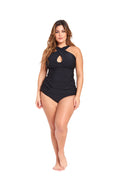 LYSA Women's Swimwear Tankini Top Solid Black