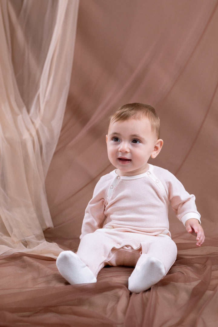 Cozeeme Baby Girls' Footed One Piece Sleep N' Play Heather Pink Ivory