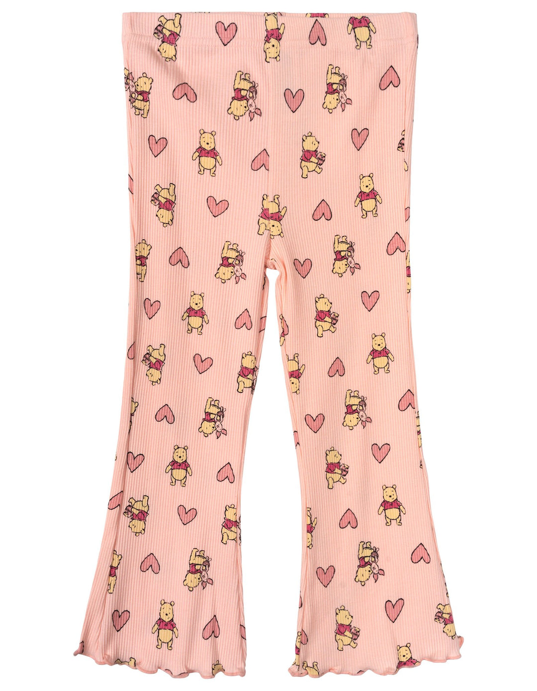 Disney Winnie the Pooh Girls' Ribbed Long Sleeve Tee and Pants Set Pink Heart